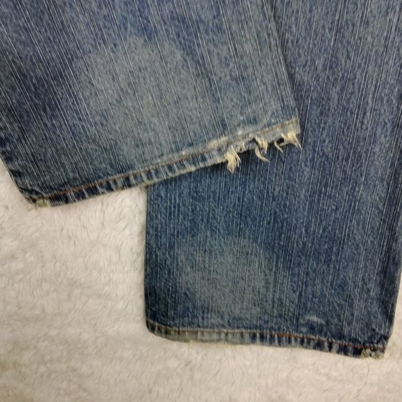 Vintage Abercrombie & Fitch Womens Jeans Flare Button Fly Blue Denim 12 - Picture 6 of 14